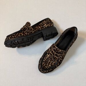 rag & bone Women’s Shiloh Calf Hair Leopard Print Lug Sole Loafers